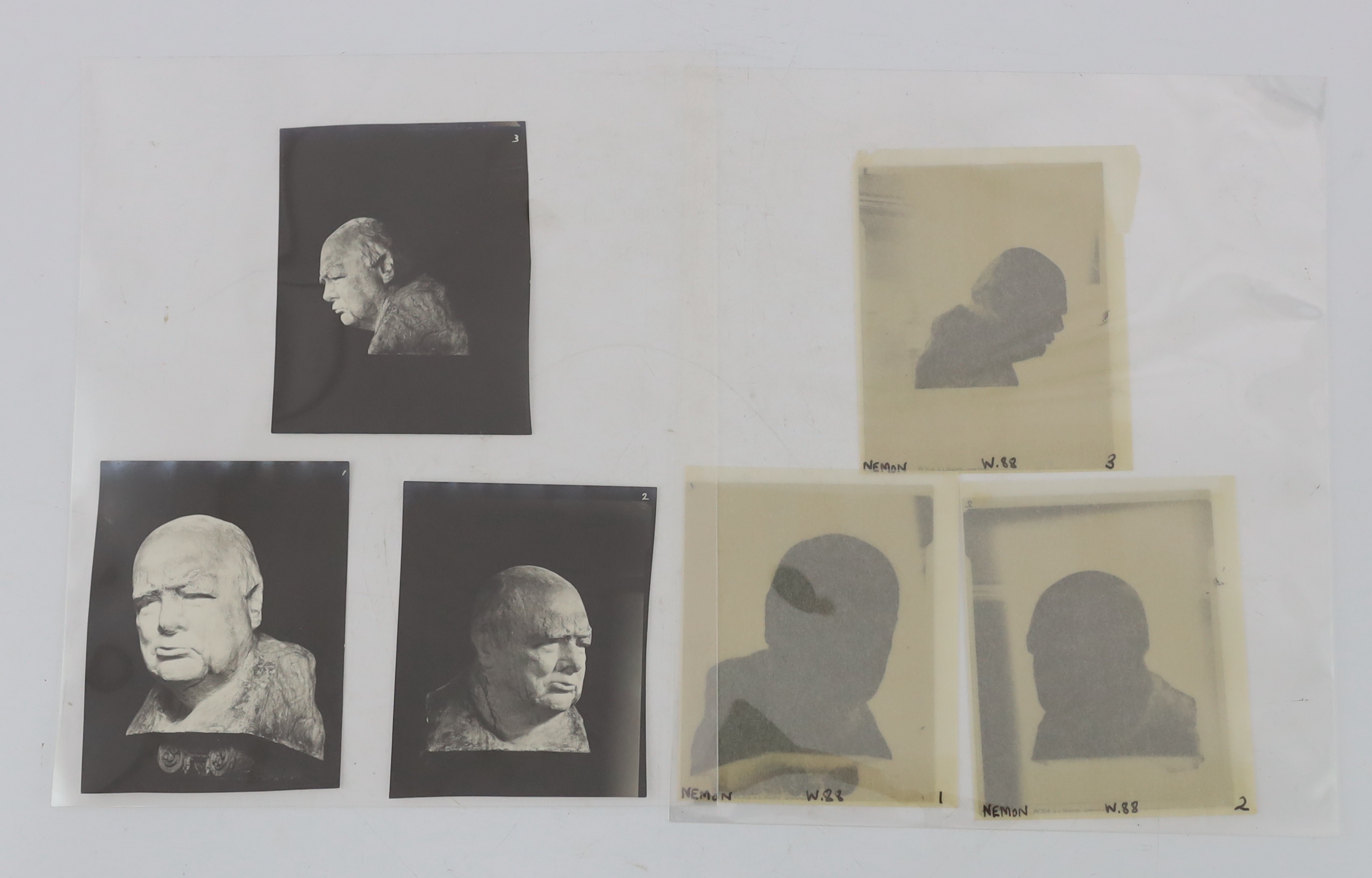 Churchill, Winston S. (1874-1965) - A plaster maquette for Head of Sir Winston Churchill by Oscar Nemon (1906-1985), with brown patination